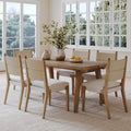 Boho Seagrass Dining Table Set (6 Chair)
