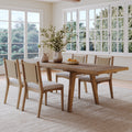 Extendable Flax Dining Table Set (4 Chair)