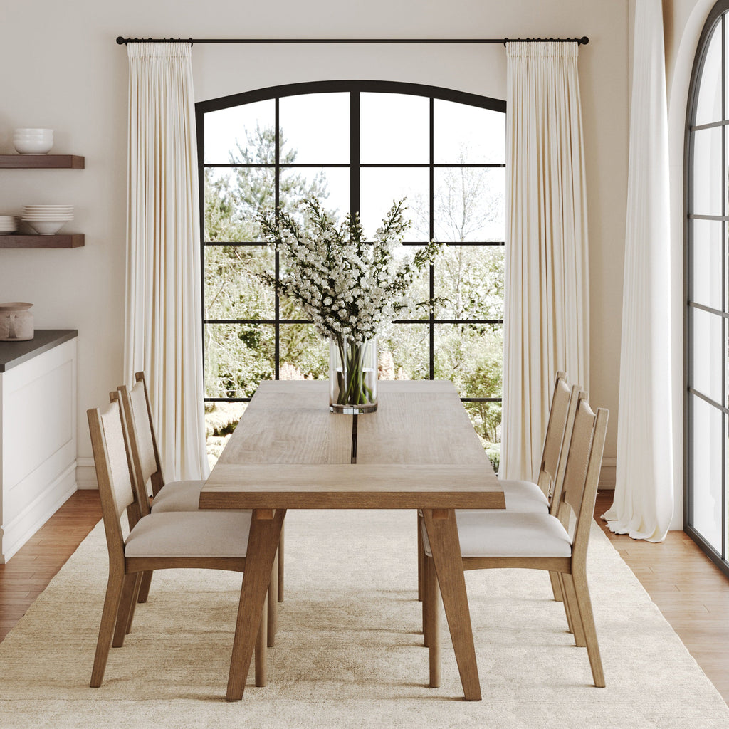 Extendable Flax Dining Table Set (4 Chair)