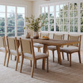 Extendable Flax Dining Table Set (6 Chair)