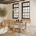 Mid-Century Seagrass Dining Table Set (4 Chair)