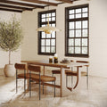 Mid-Century Faux Leather Dining Room Set for 4 (4 Chair)