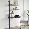 Wood Wall Mount Ladder 2-Shelf Desk
