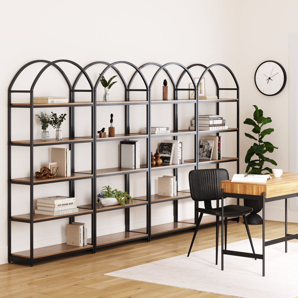 Metal 5-Shelf Arched Bookshelves