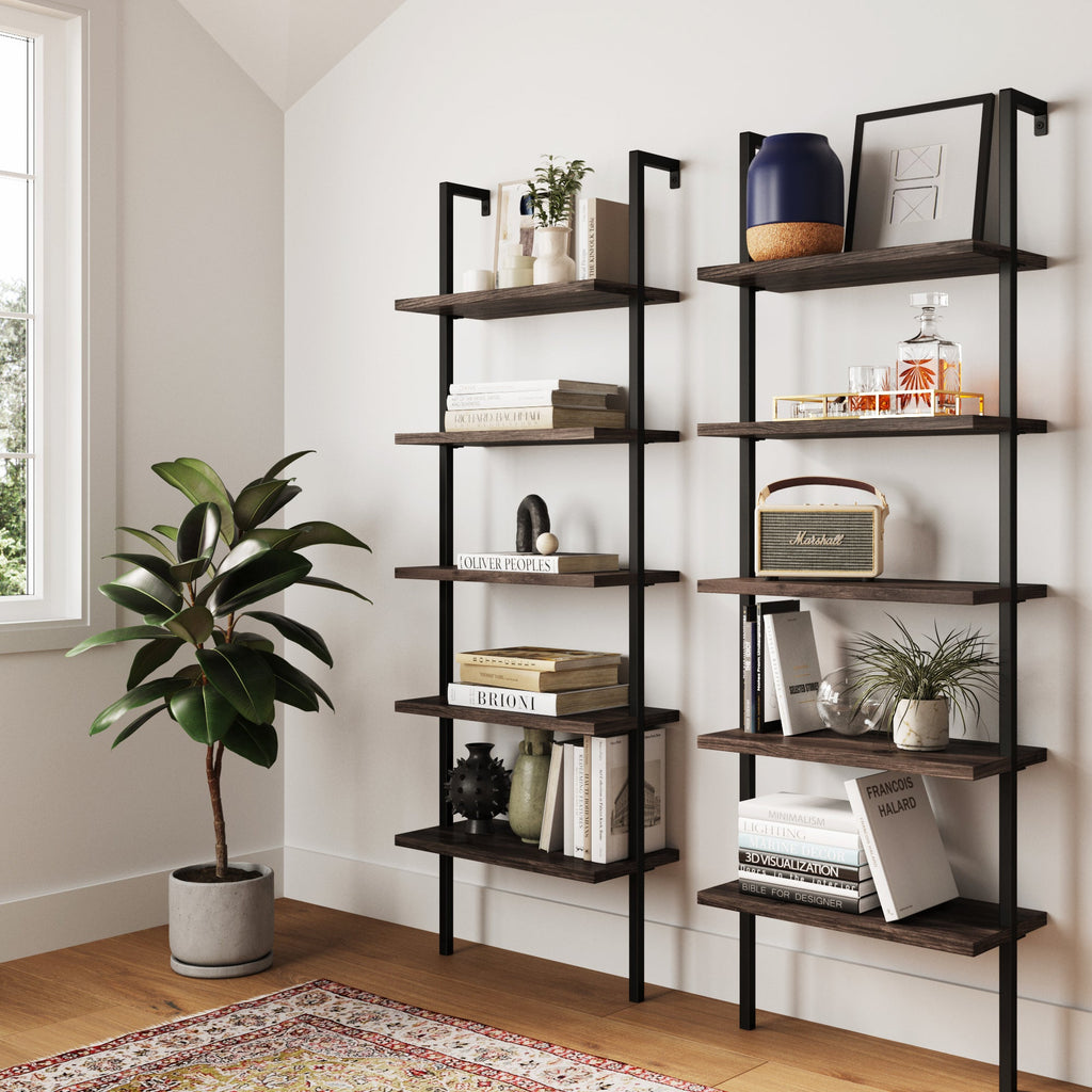 5-Shelf Ladder Wall Bookshelves