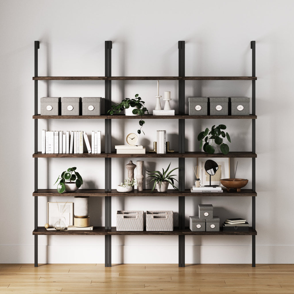 5-Shelf Ladder Wall Bookshelves