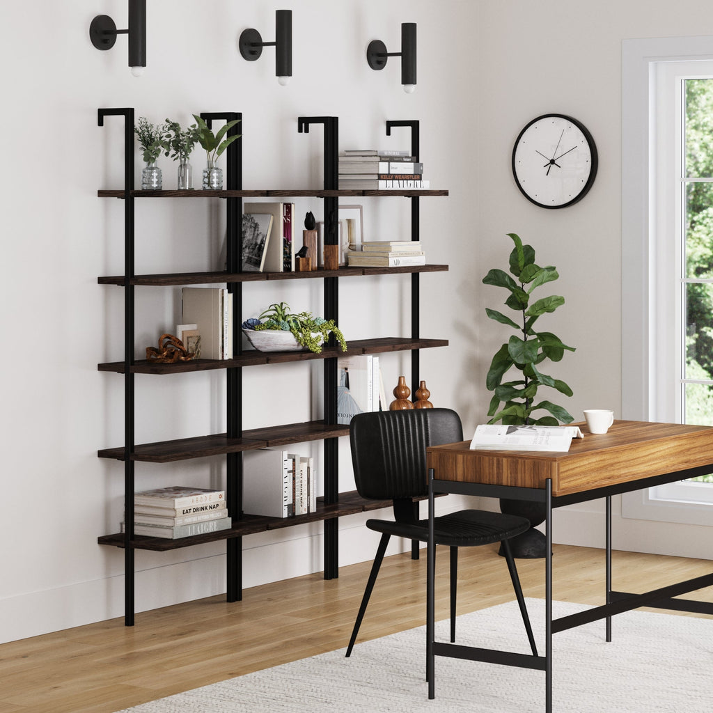 5-Shelf Ladder Wall Bookshelves