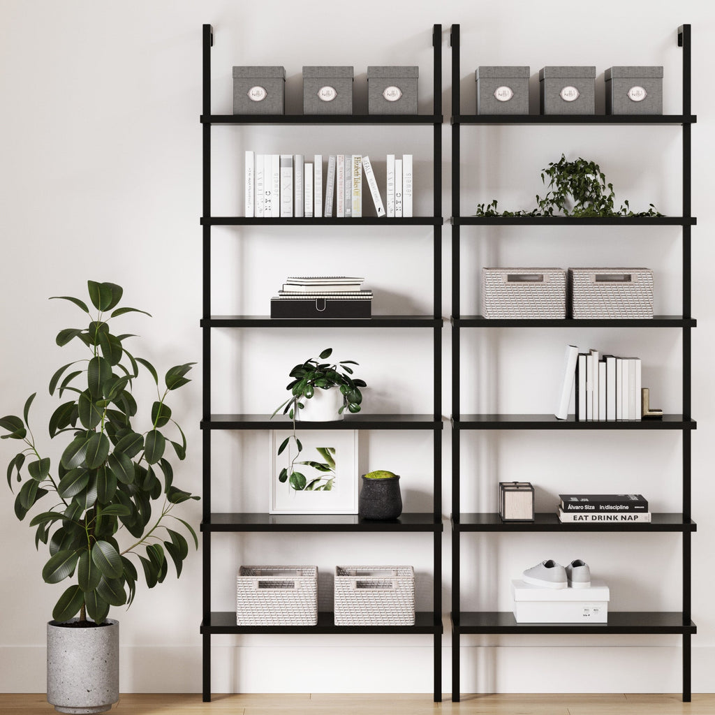 6-Shelf Wall Mount Bookshelf