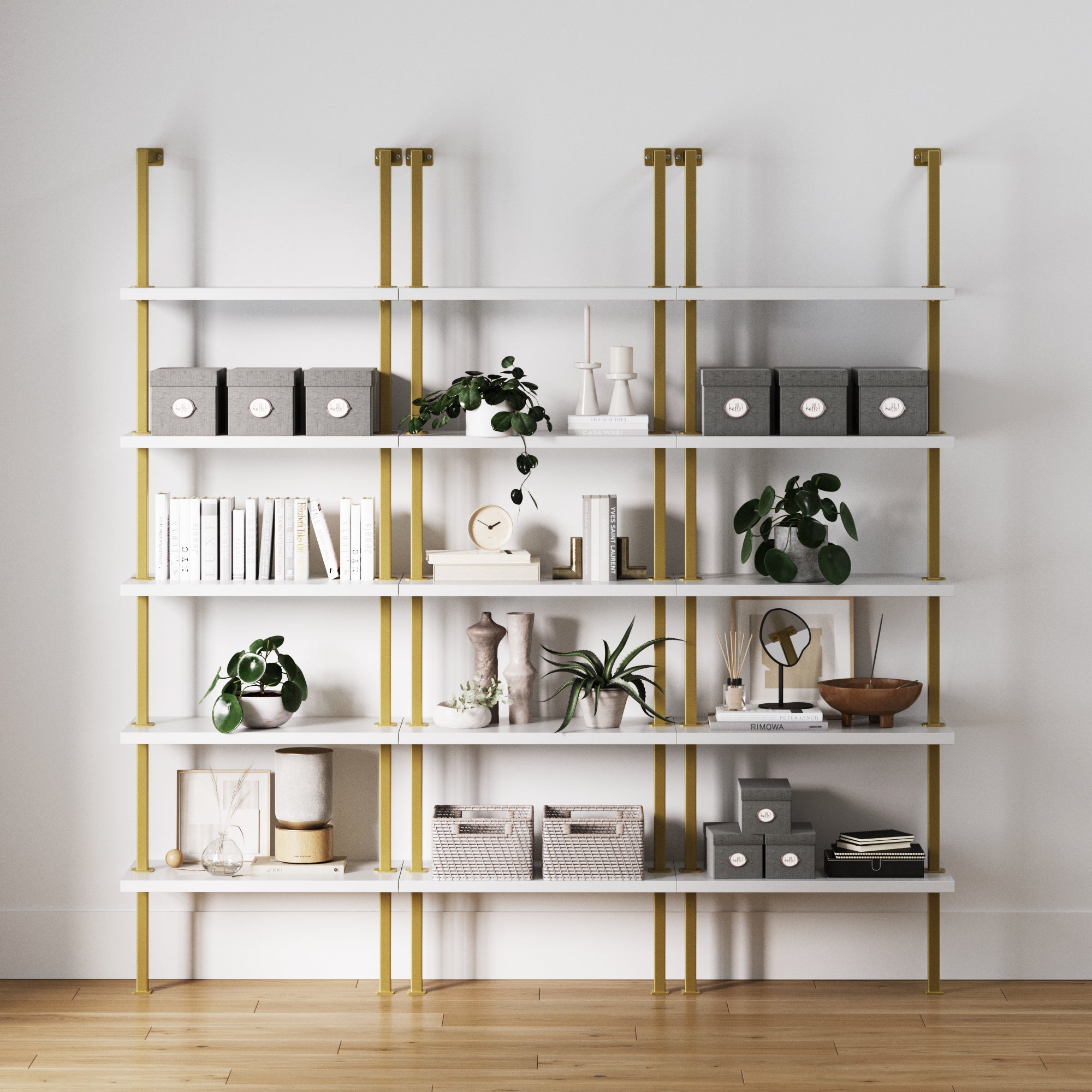 5-Shelf Ladder Wall Bookshelves
