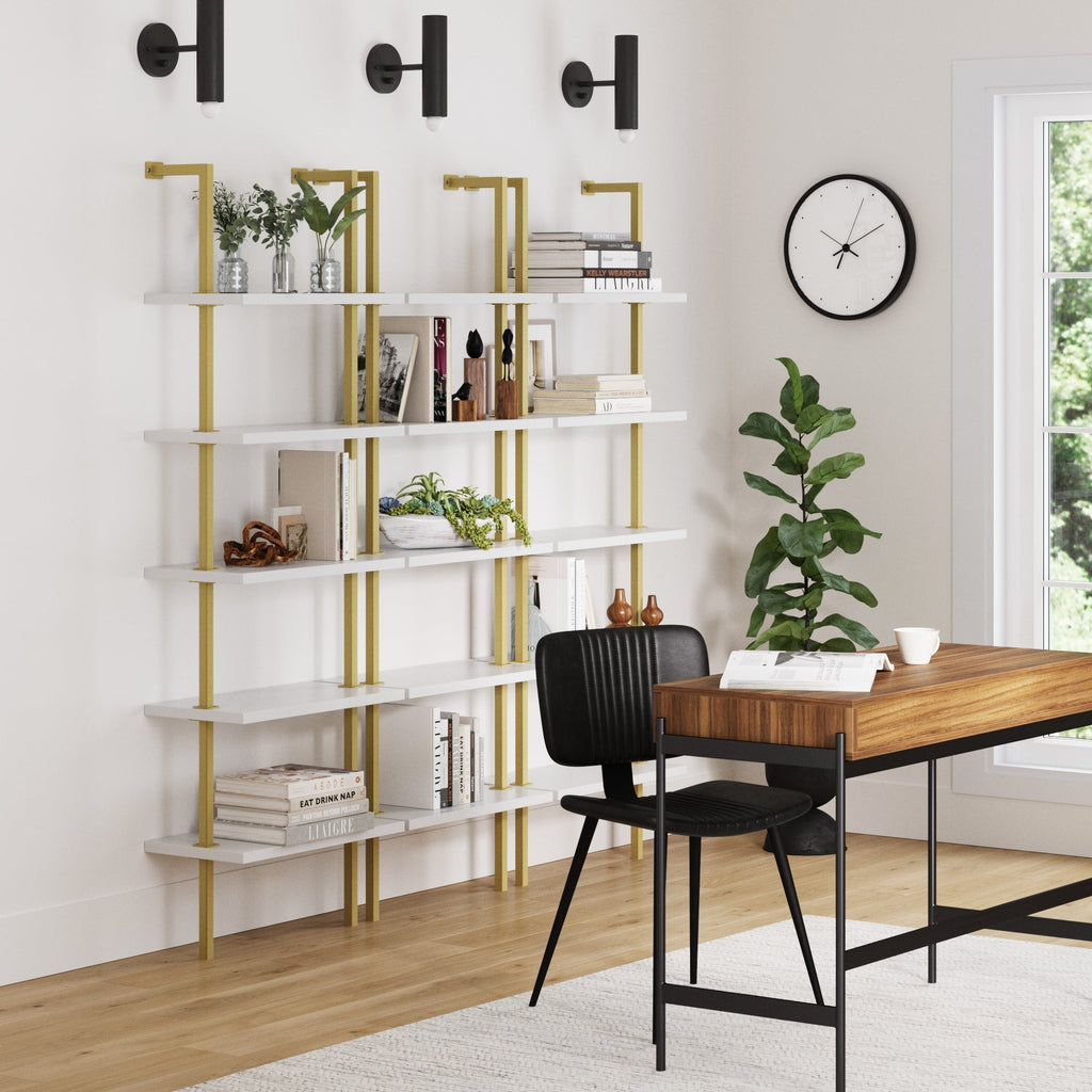 5-Shelf Ladder Wall Bookshelves