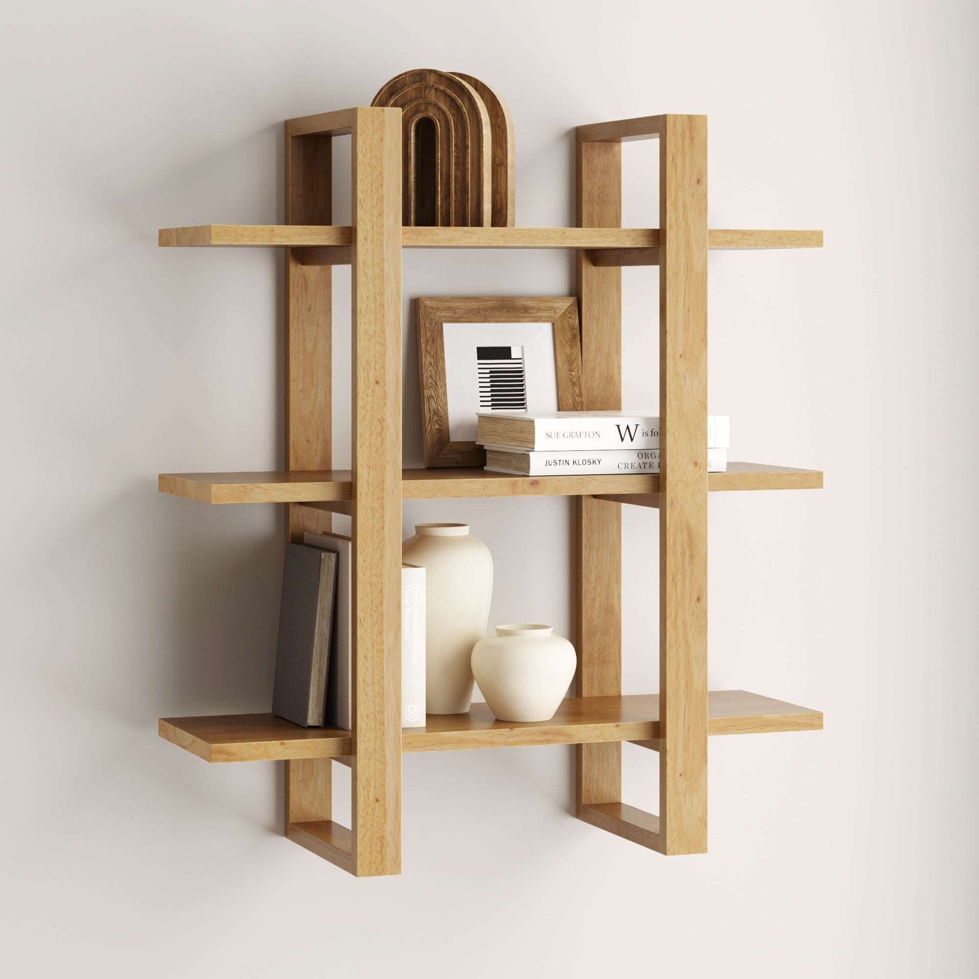 Solid Wood Adjustable Wall Shelf