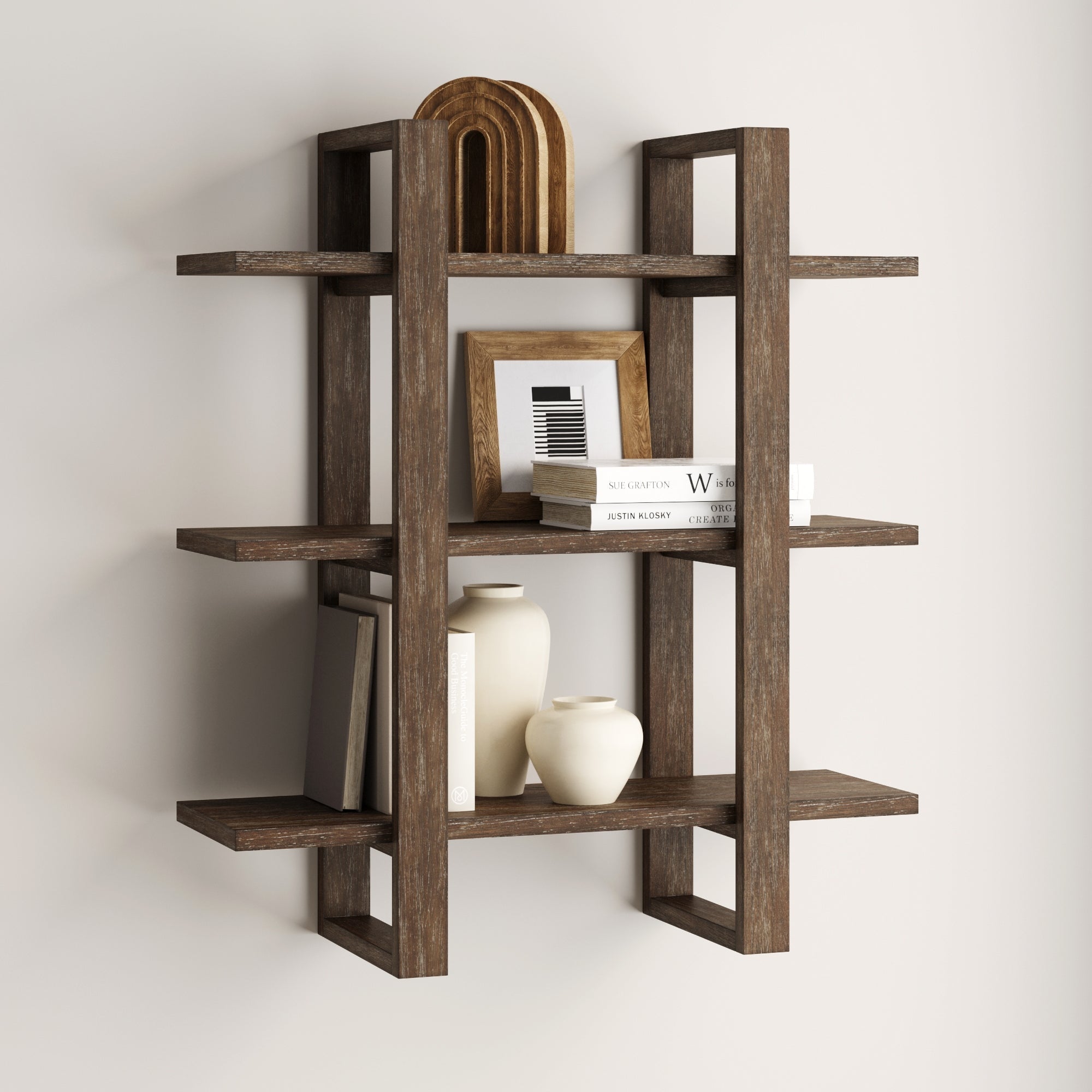 Solid Wood Adjustable Wall Shelf