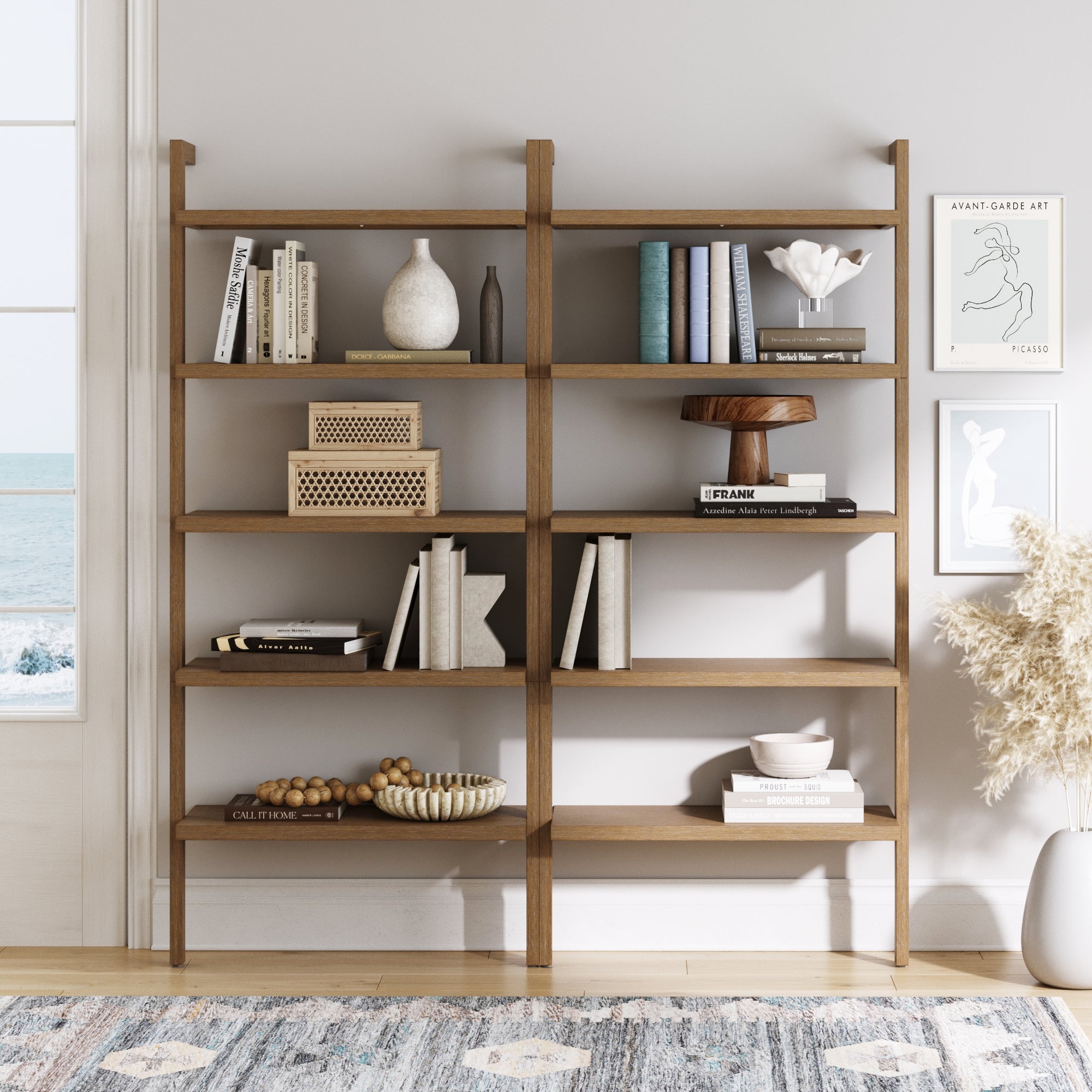 Wood Wall Bookshelves