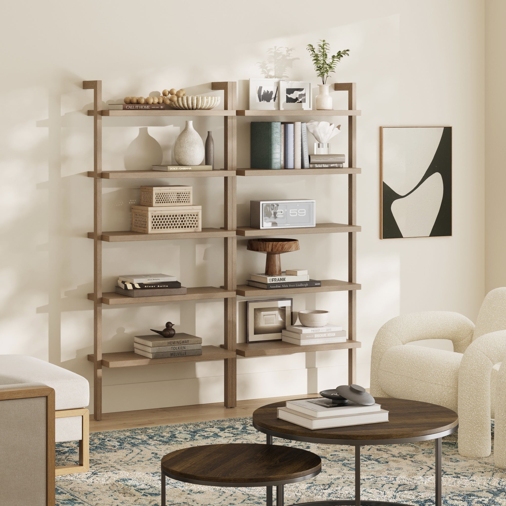Wood Wall Bookshelves