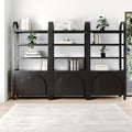 Mid-Century Arched Bookshelves with Doors