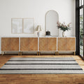 Large Herringbone Kitchen Storage Credenza