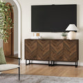 Wood Herringbone TV Console for TVs up to 65"