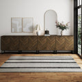 Large Herringbone Credenza Console Table