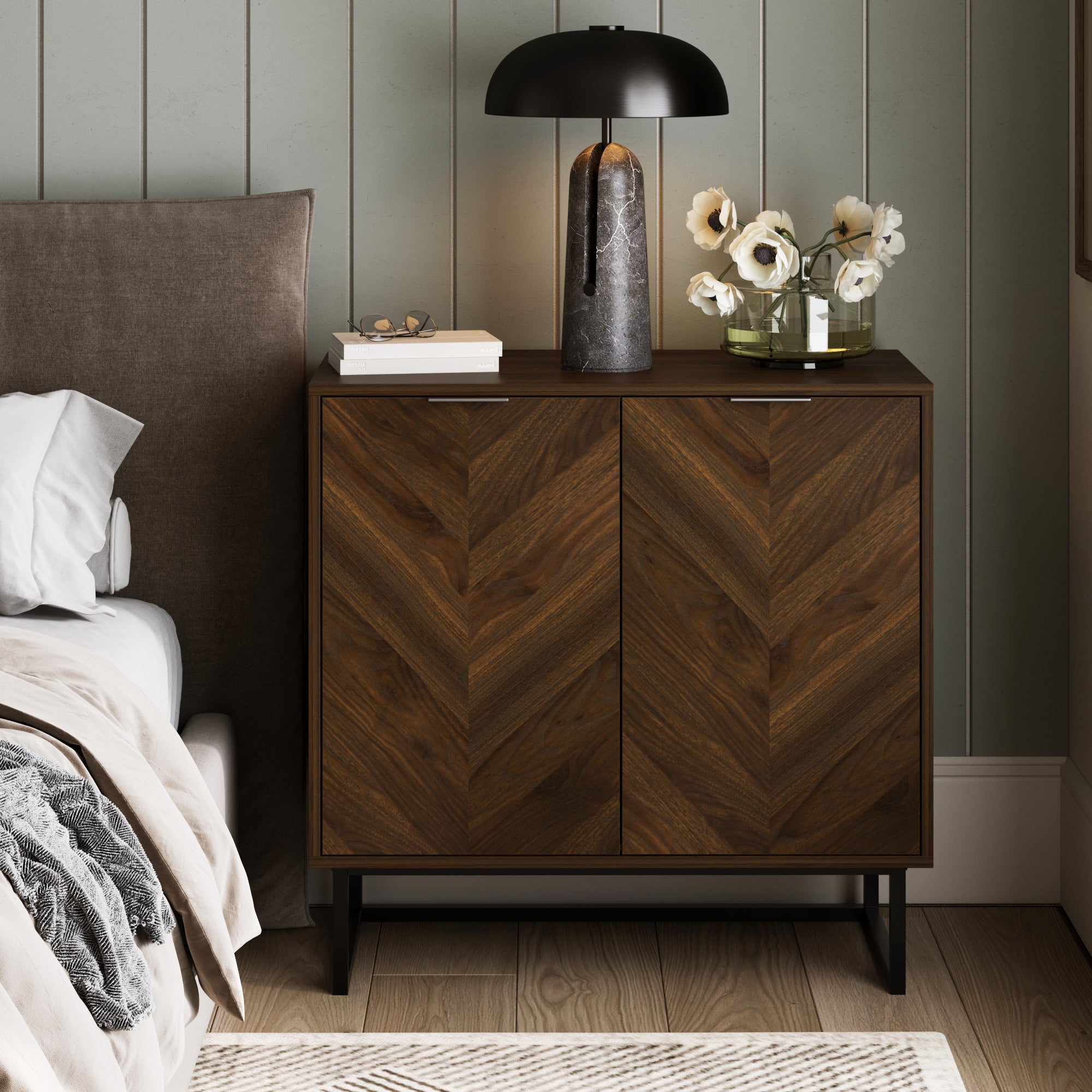 Wood 2-Door Storage Cabinet