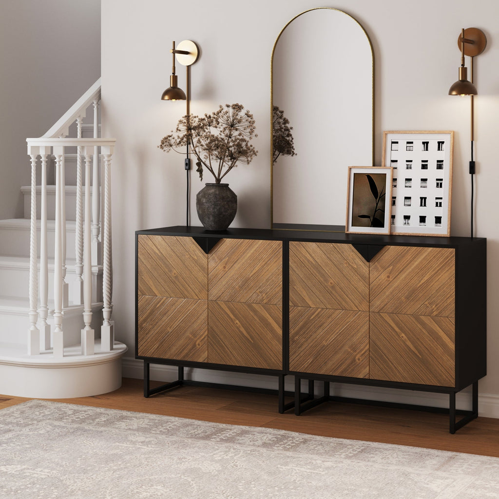 Brushed Fir Kitchen Cabinet Credenza