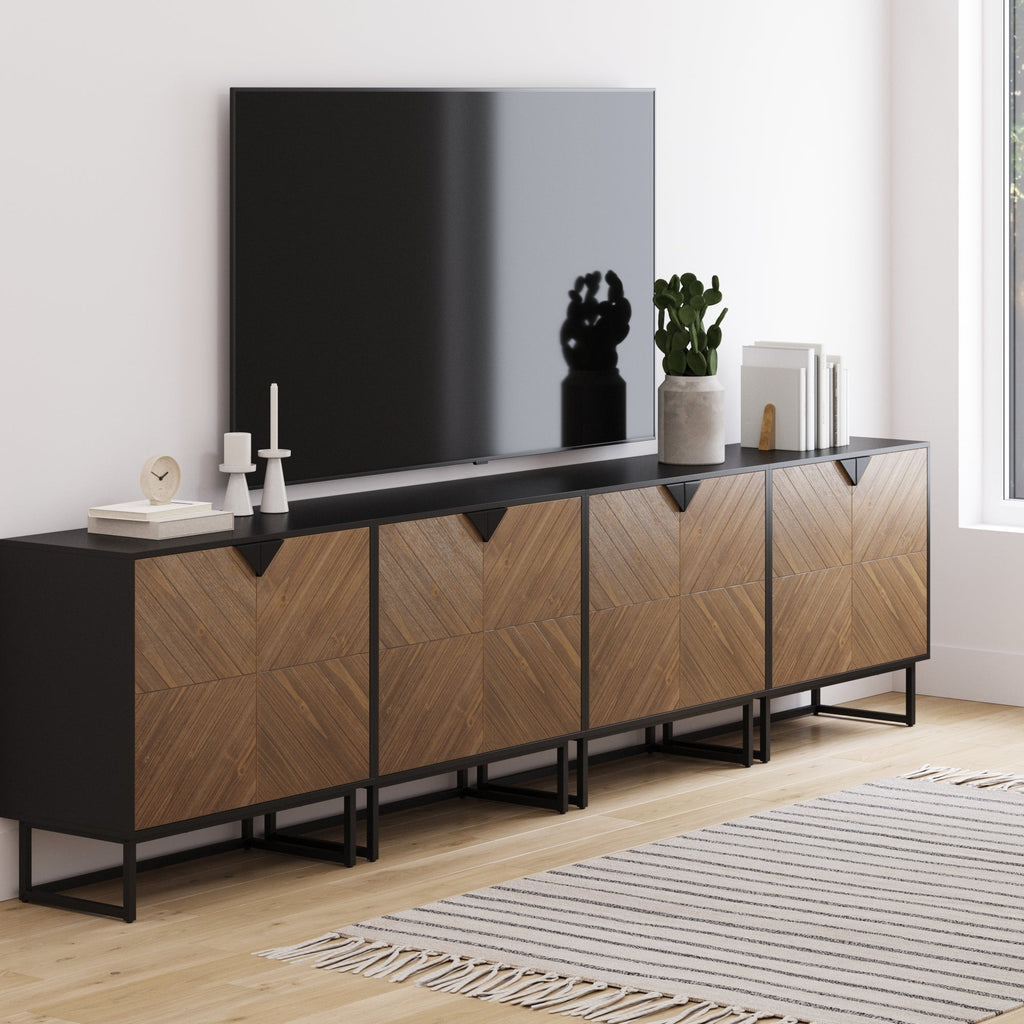 Large Brushed Fir Credenza Console Table