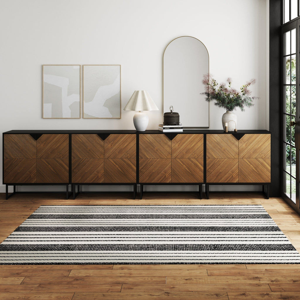 Large Brushed Fir Credenza Console Table