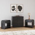 Mid-Century Arched Dresser and Two Nightstand Set