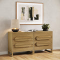 Modern Solid Wood 3-Drawer Dresser with Integrated Handles