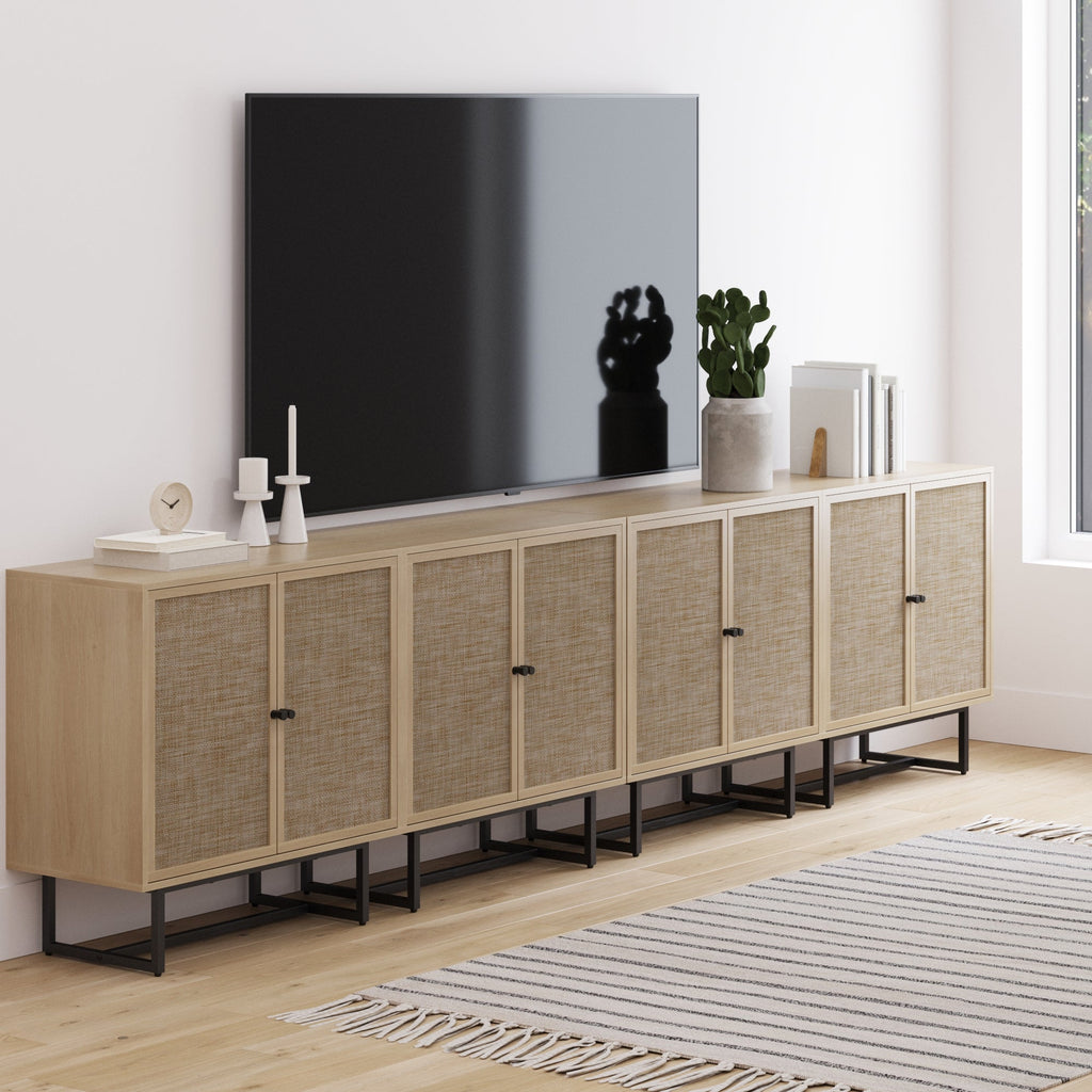 Large Rattan Credenza Console Table