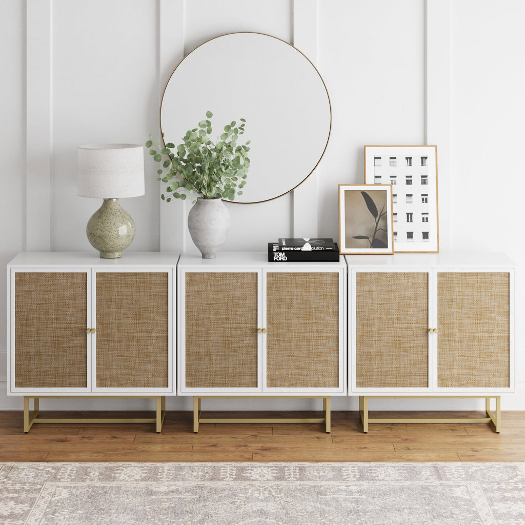 Rattan Storage Cabinet Credenza