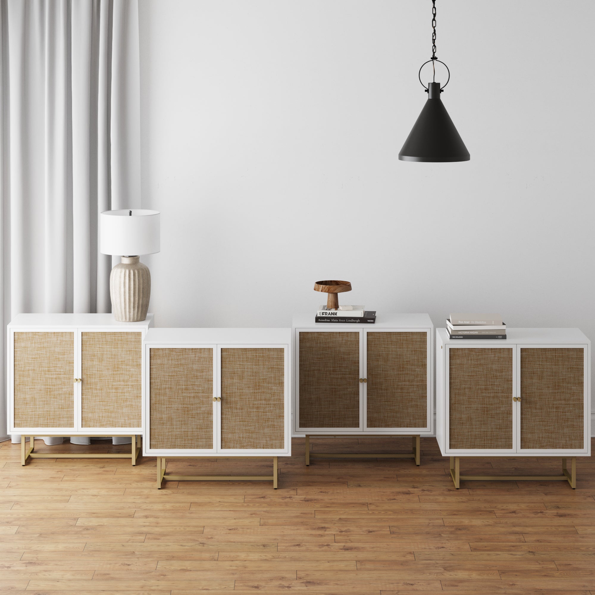 Large Rattan Credenza Console Table
