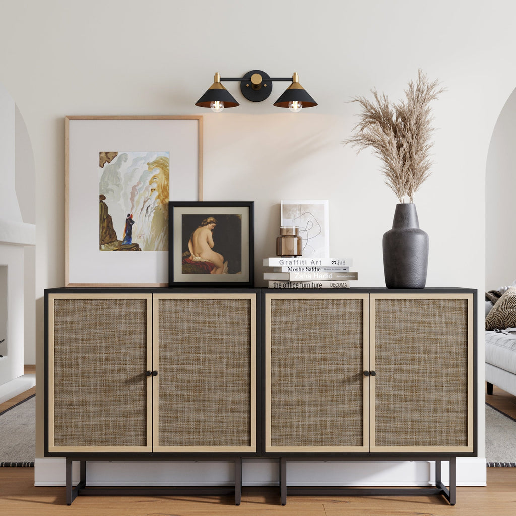 Rattan Storage Cabinet Credenza
