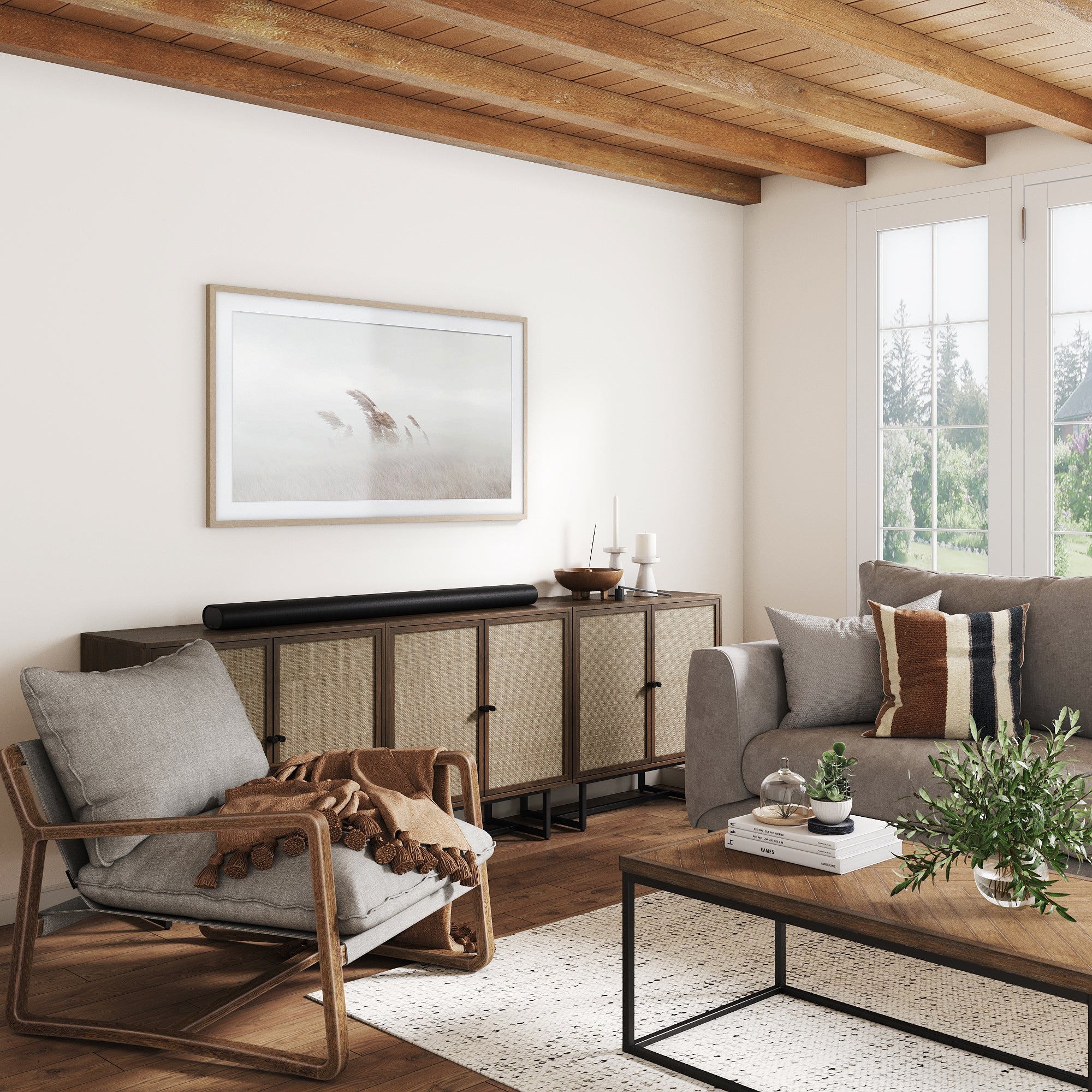 Rattan Storage Cabinet Credenza