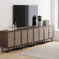 Metal and Rattan TV Stand Console for TVs up to 100"