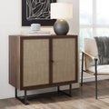 Wood & Rattan Storage Cabinet