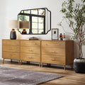 Mid-Century Modern Acacia 3 Drawer Dresser Set of 3