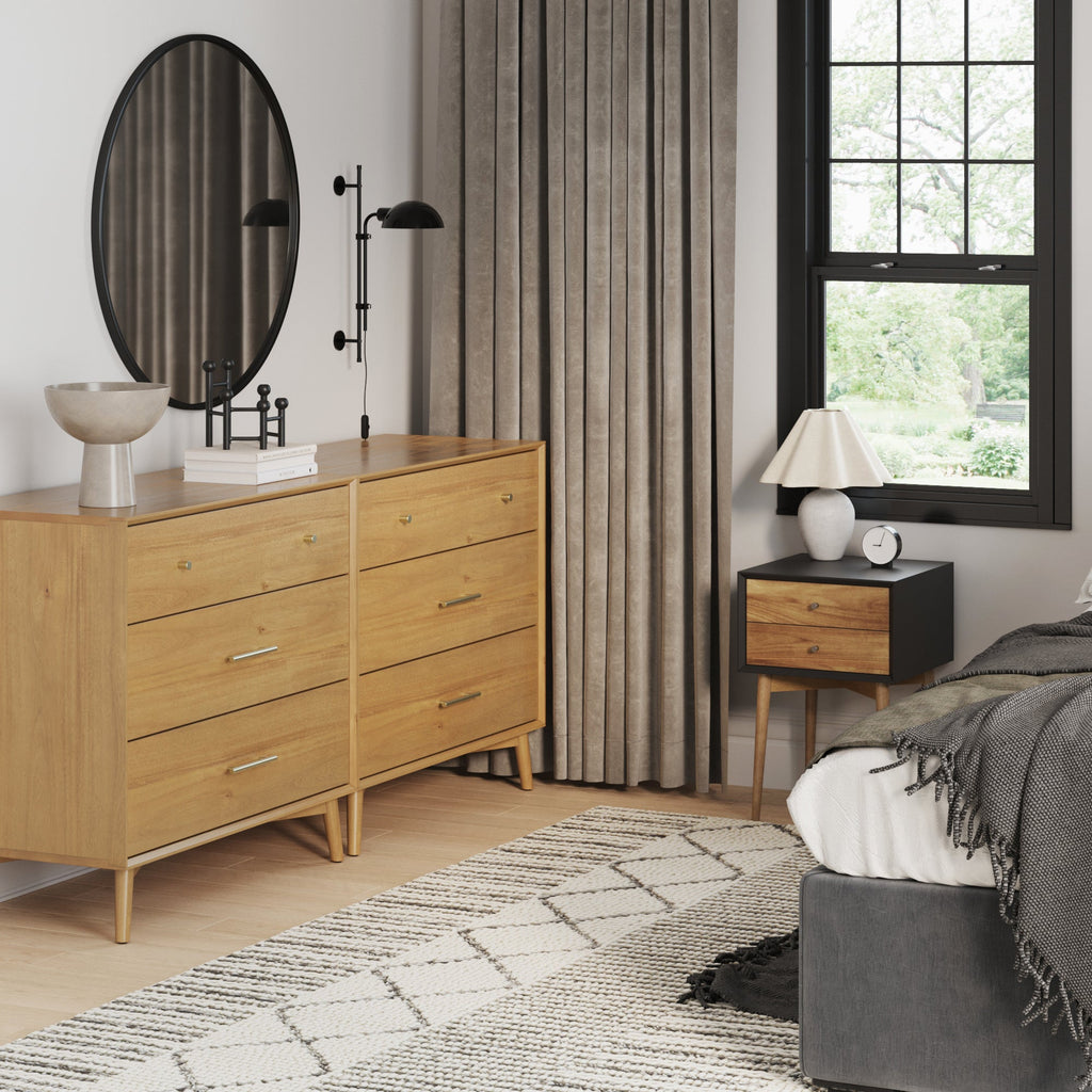 Wooden 2 Dresser and 2 Nightstand Set Light