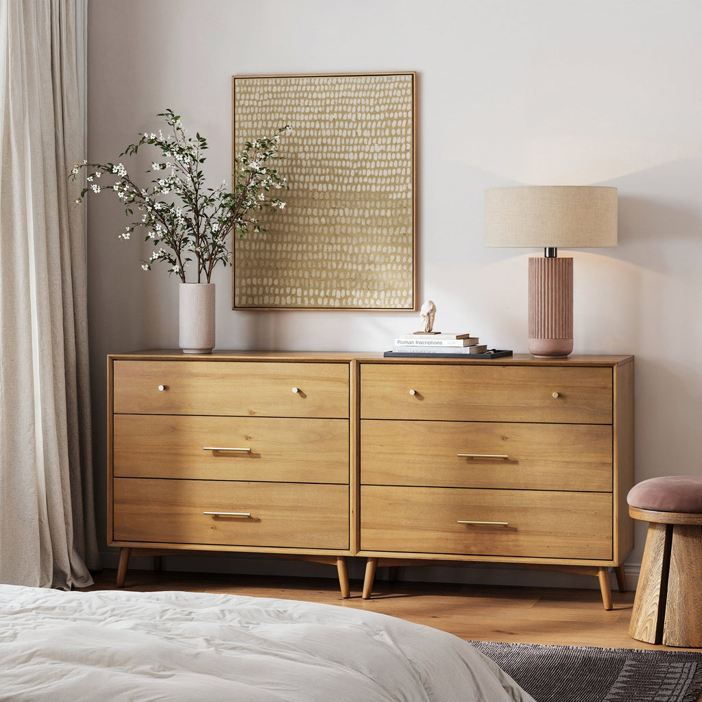 Mid-Century Modern Acacia 3 Drawer Dresser