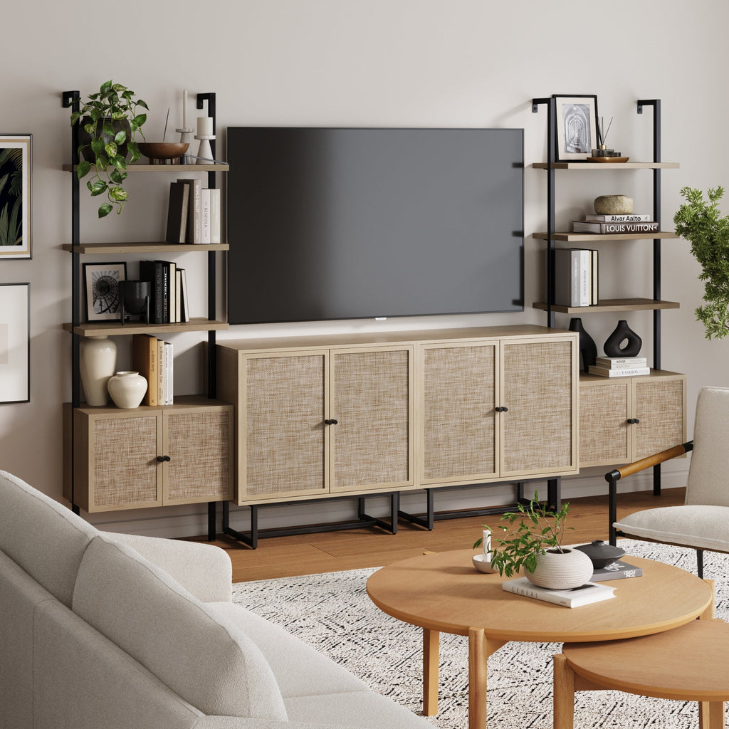 Boho Rattan Entertainment Center