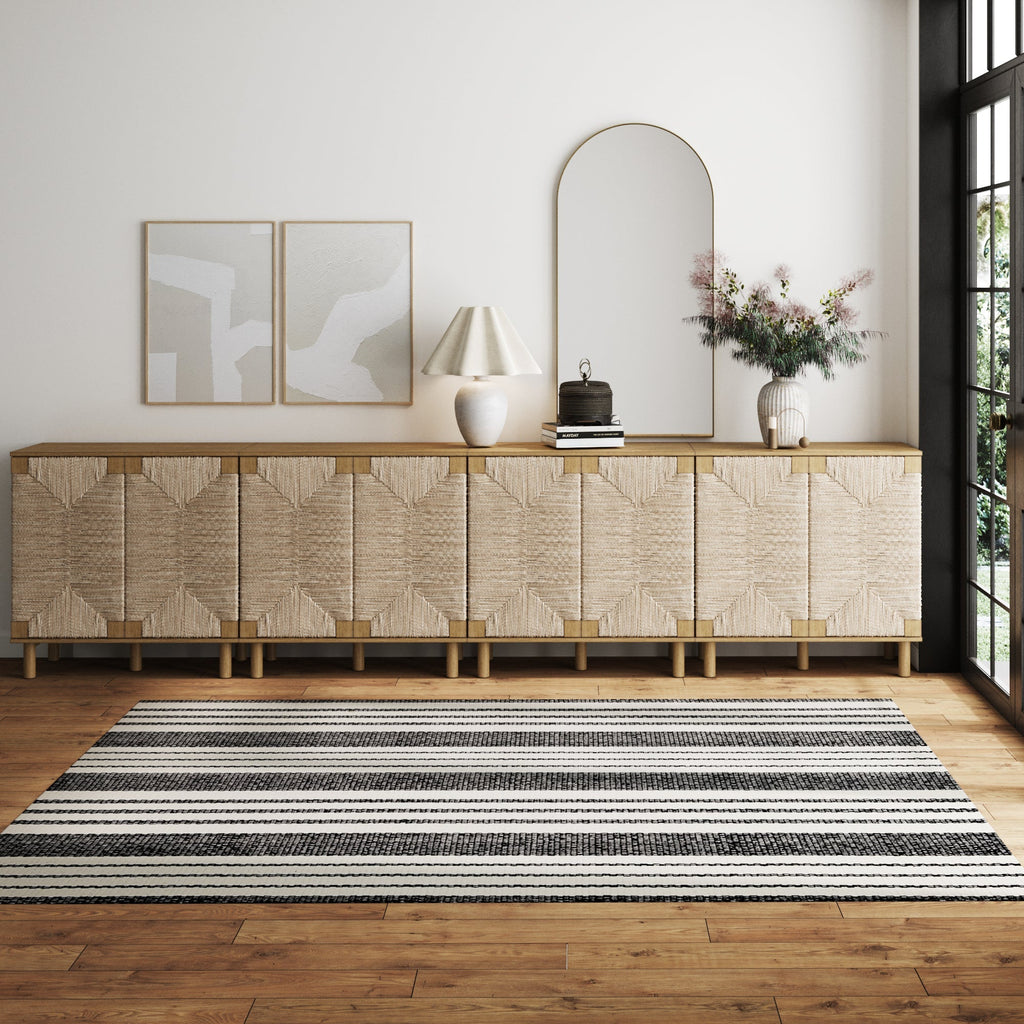 Large Seagrass Storage Cabinet Credenza