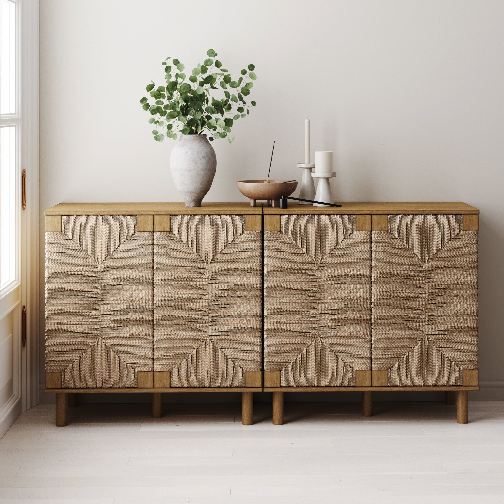 Seagrass Storage Cabinet Credenza