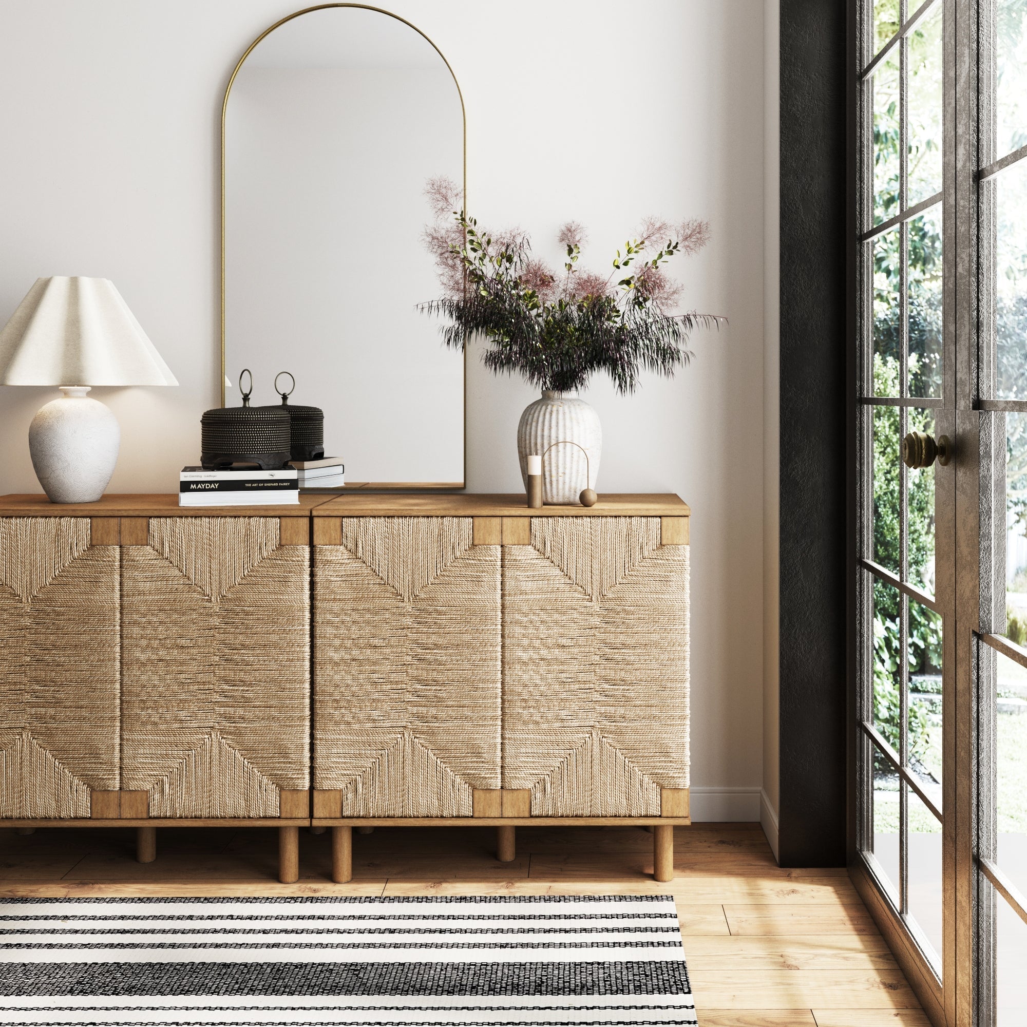 Seagrass Storage Cabinet Credenza