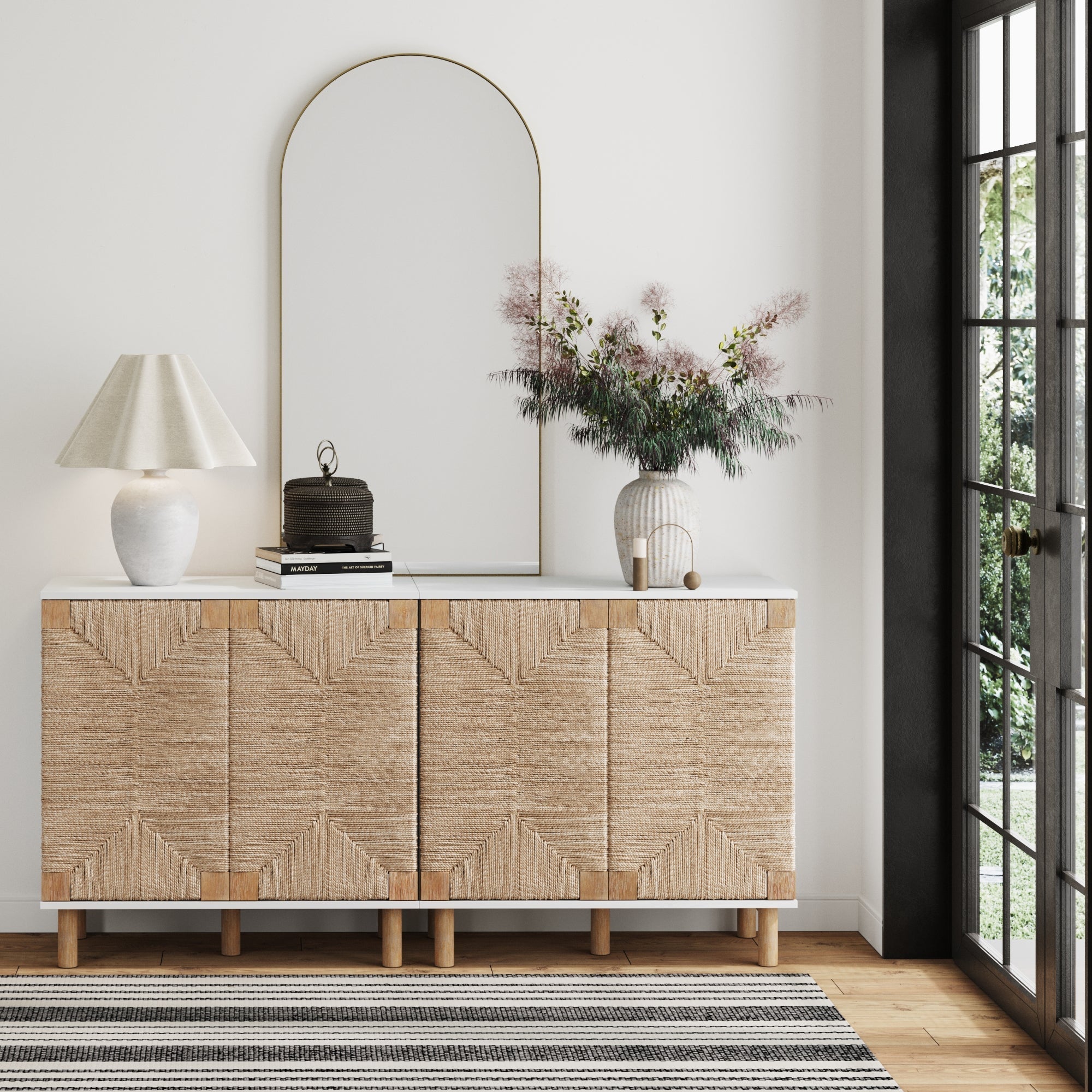 Seagrass Storage Cabinet Credenza