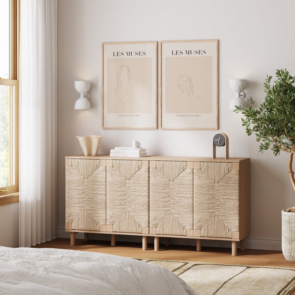 Seagrass Storage Cabinet Credenza