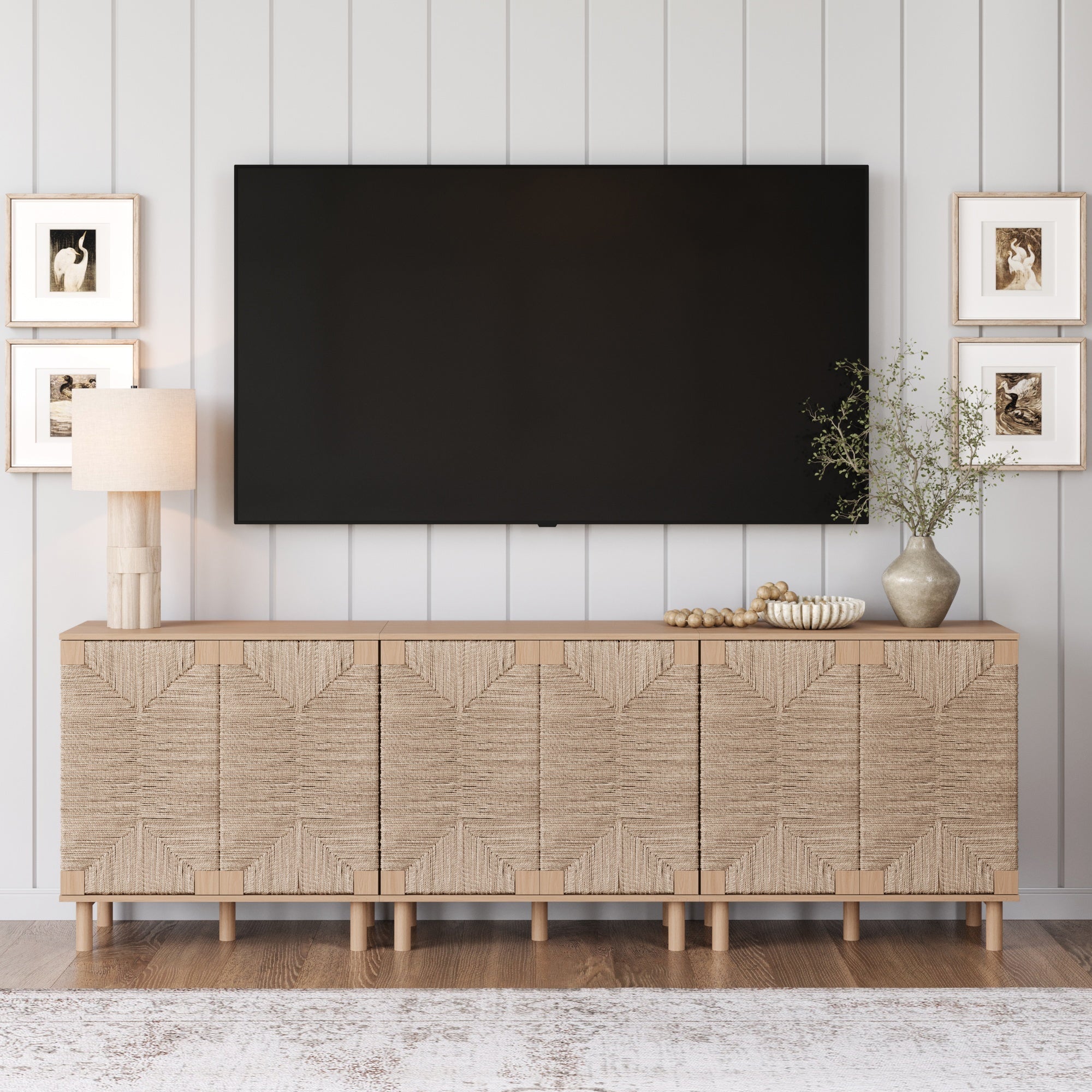 Seagrass Storage Cabinet Credenza