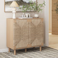 Wood & Seagrass Storage Cabinet