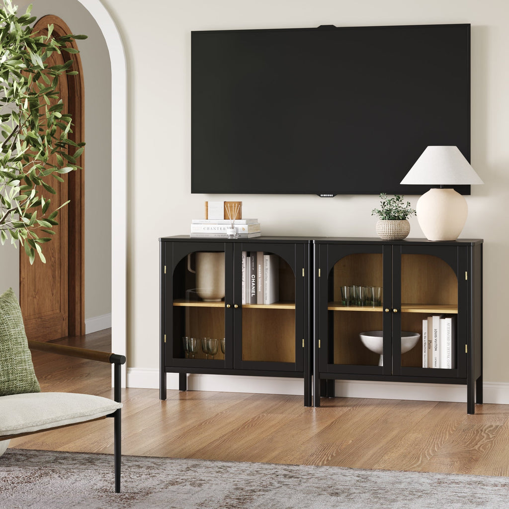 Arched Glass Door TV Console for TVs up to 65"