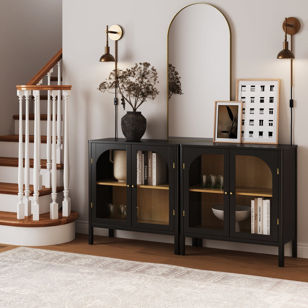 Curio Cabinet Credenza with Glass Door