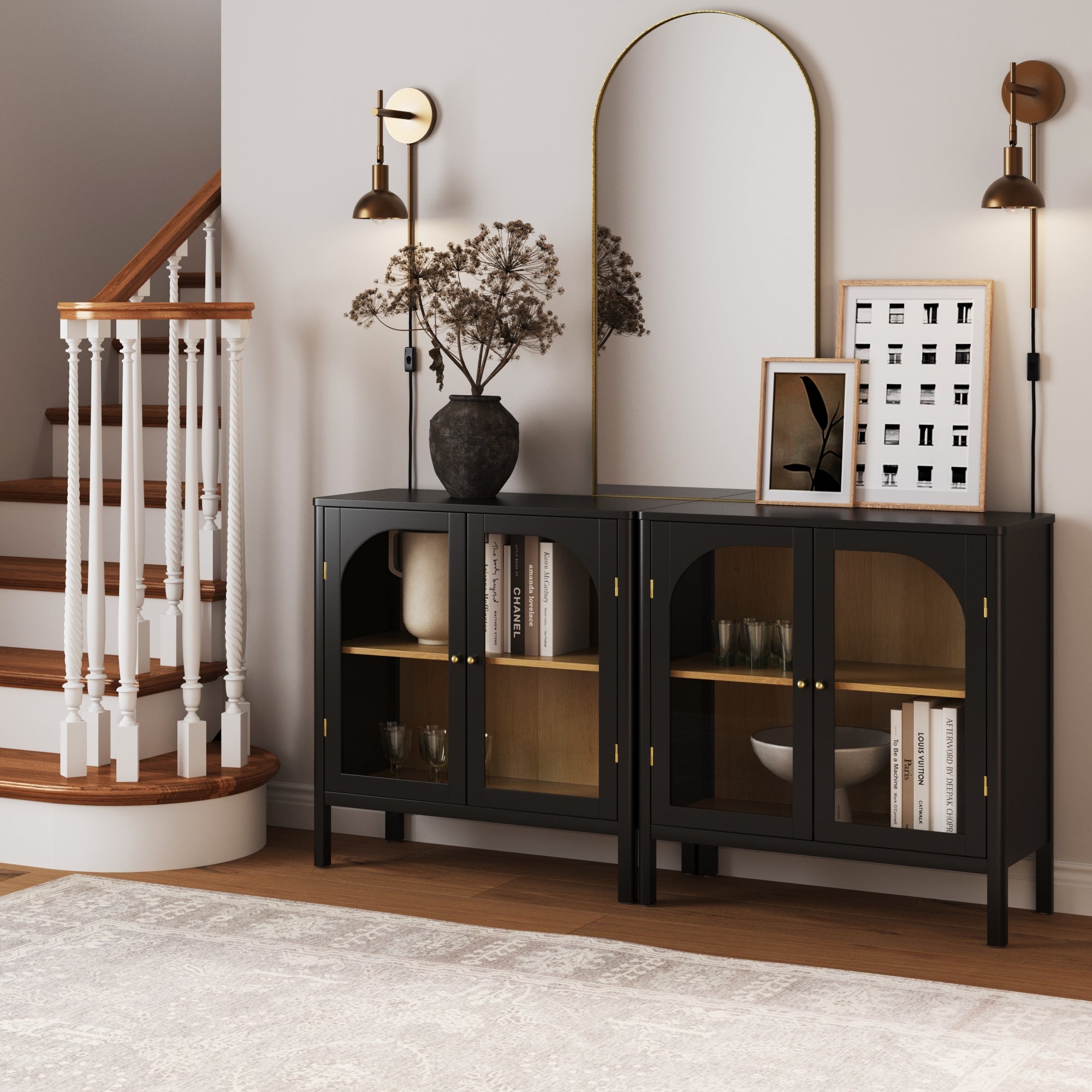 Curio Cabinet Credenza with Glass Door