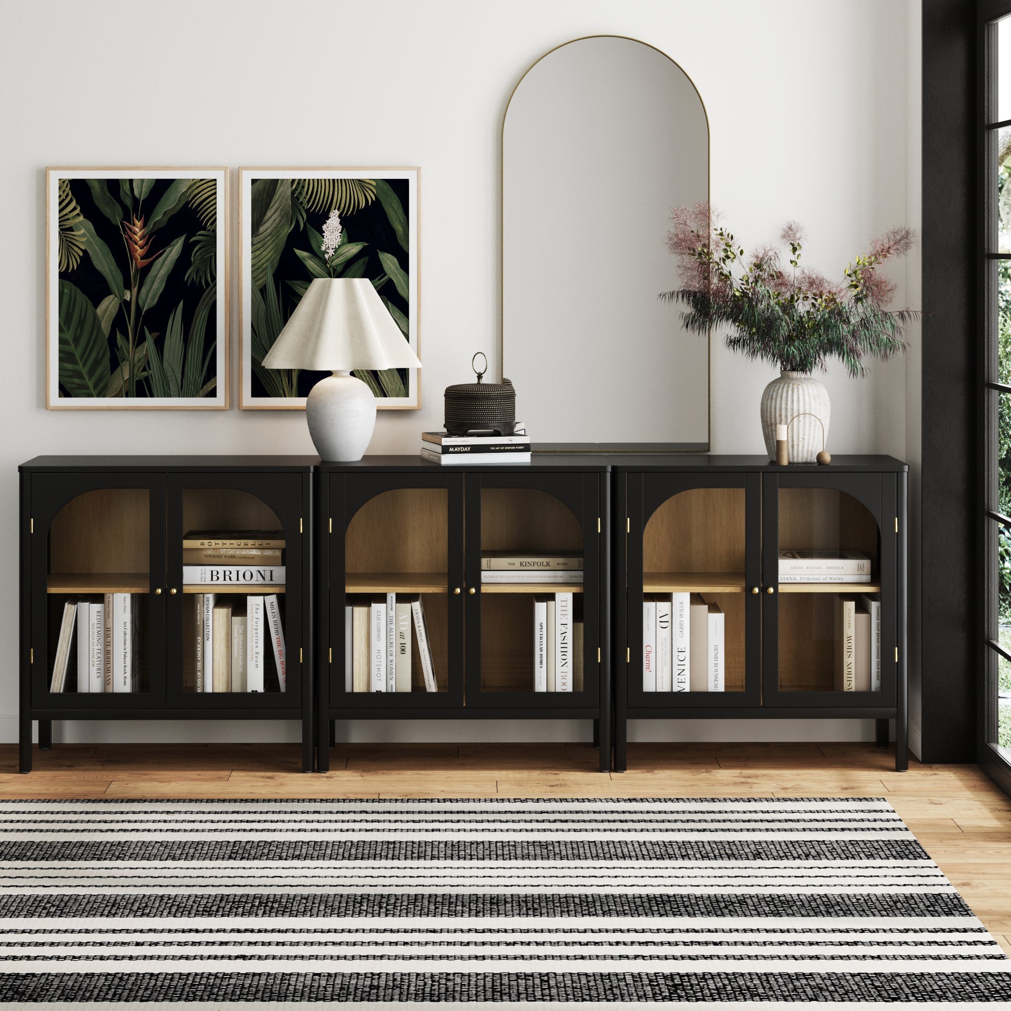 Curio Cabinet Credenza with Glass Door
